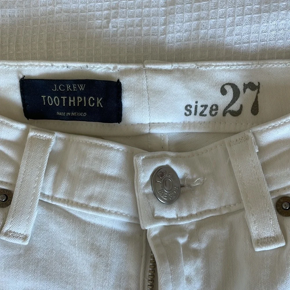 J. Crew Woman’s White Toothpick Jeans - Picture 2 of 10